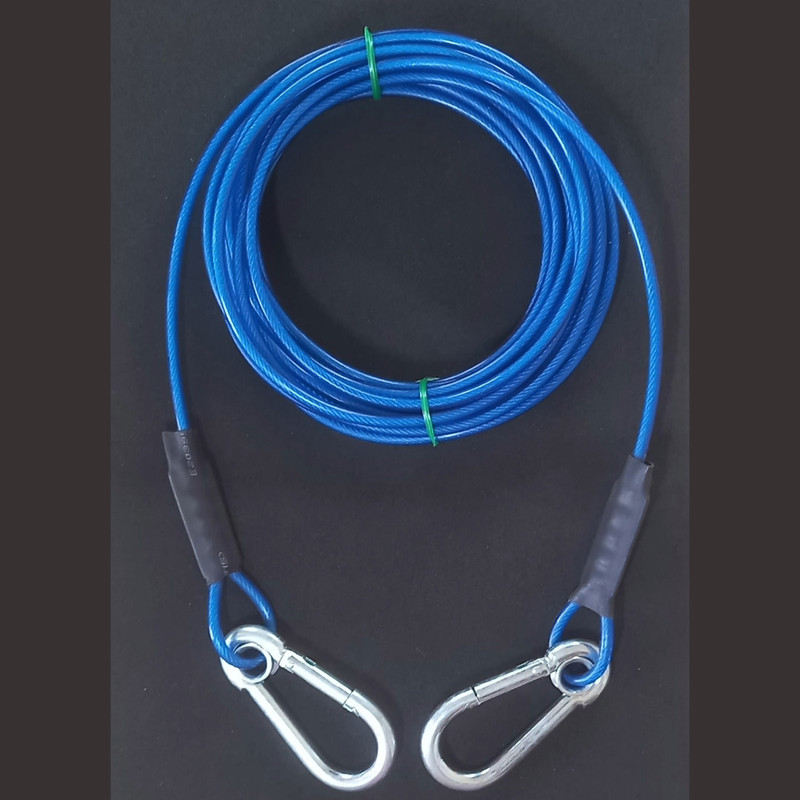 oaky 10FT(4mm) Lightweight Tie Out Cable Dog Leash for training walking dog chain 305 cm Dog Cord Leash(Blue)