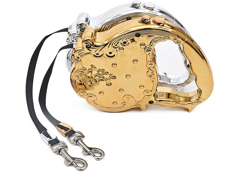 Hoaxer Luxury Gold Design Retractable Puppy Long Traction Rope Chain 300 cm Dog & Cat Strap Leash(Gold)