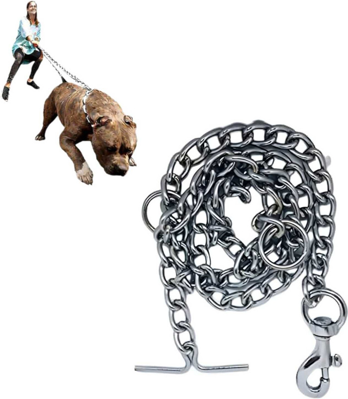 PETRA Heavy duty Iron chain 152 cm size for Large/Heavy dog 152 cm Dog Chain Leash(Silver)