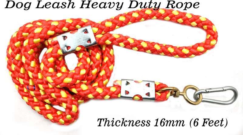 MILLIONS JOY Dog Leash Heavy Duty Rope Leashes training For all Dangerous Dogs 16mm (6 Feet) 182 cm Dog Cord Leash(Red)