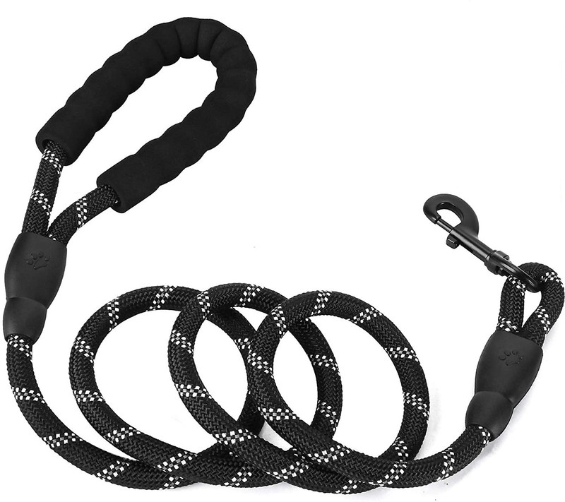 Auxmir Nylon Rope Leashes For Puppy, Small, Medium & Large Pet Dog Supplies 150 cm Dog & Cat Strap Leash(Black)