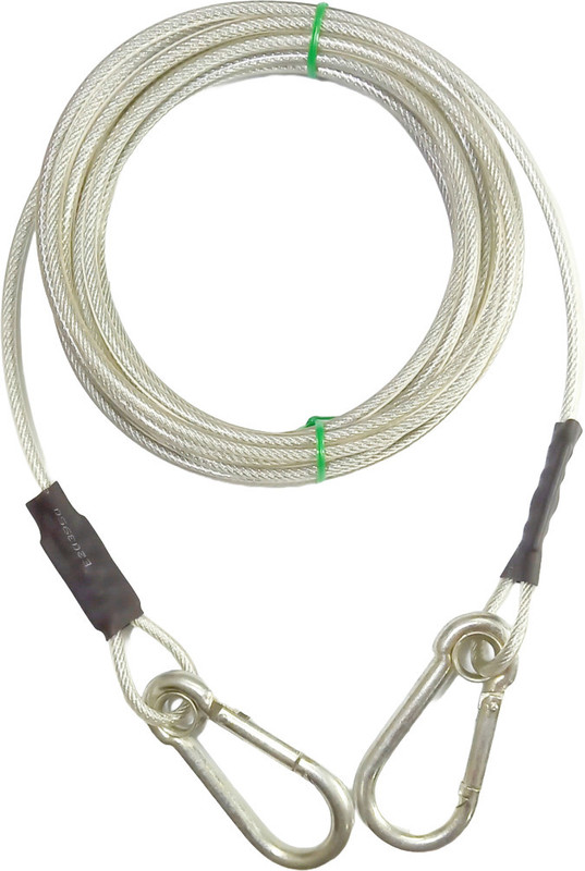TEELLON 10 Feet (4MM) heavy duty Dog leash, tie out cable for dogs upto 40kg. Dog Chain 305 cm Dog & Cat Chain Leash(White)