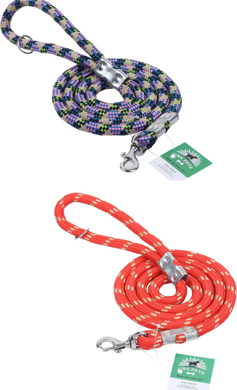 GNS PETS Pack of 2 Dog Leash 3 feet leash colour might be diffent 153 cm Dog Cord Leash(Blue, Maroon)