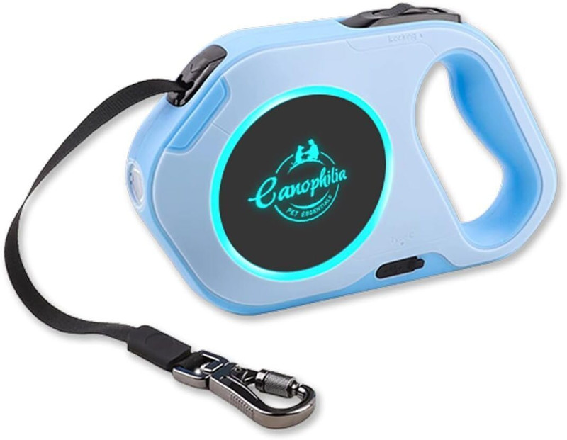 Canophilia LED Retractable Dog Leash One-Click Brake, Anti-Slip Handle-Up to 50 kg Dogs | 500 cm Dog Cord Leash(Blue)