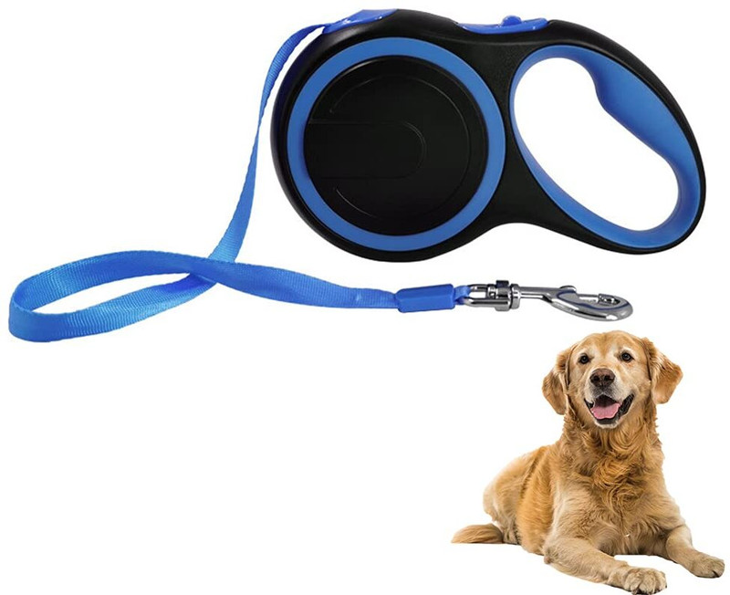 PetVogue 50kg Dog Sturdy Strong 360° Tangle-Free, One-Hand Brake, Pause, Lock Anti-bite 500 cm Dog & Cat Cord Leash(Blue)