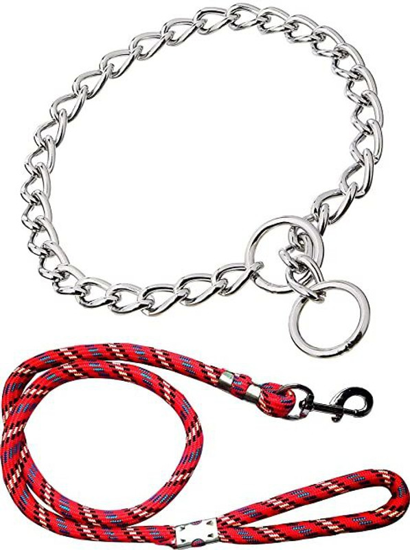 PSK PET MART 170 cm Dog Chain Leash(Red, Steel)