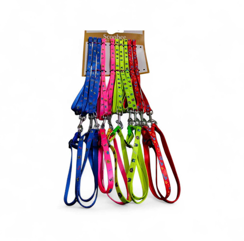 KarePaws 10mm Nylon Printed Collar and leash for Small puppys and cat (pack of 1 set) 120 cm Dog & Cat Strap Leash(Multicolor)
