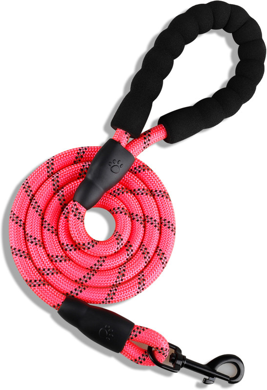 DGSELL CREATIONS Nylon Dog Leash Heavy Duty Padded with Anti Slip Handle Reflective Rope for Dog 148 cm Dog Strap Leash(Red)