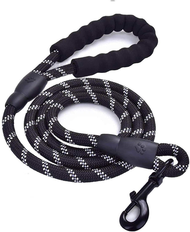 Buganda Heavy Duty Dog Leash for Large Medium Small Breed Dogs, Reflective Rope Handle 122 cm Dog Cord Leash(Black)