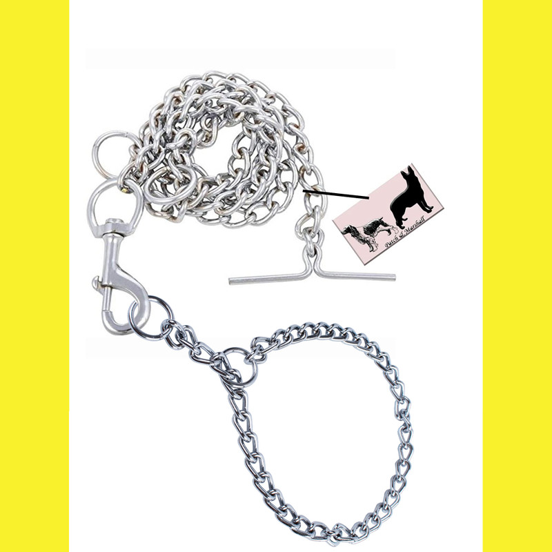 Patch and Marshall Best Choke Collar & Steel Dog Leash Chain (8no,470g ) for Medium Dog Size Breeds 153 cm Dog Chain Leash(Steel)