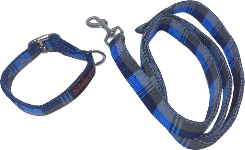 ZoOwill Collar+Leash Combo Set, Striped Pattern 1.5M Leash, Metal Buckle 150 cm Dog & Cat Cord Leash(Multicolor)