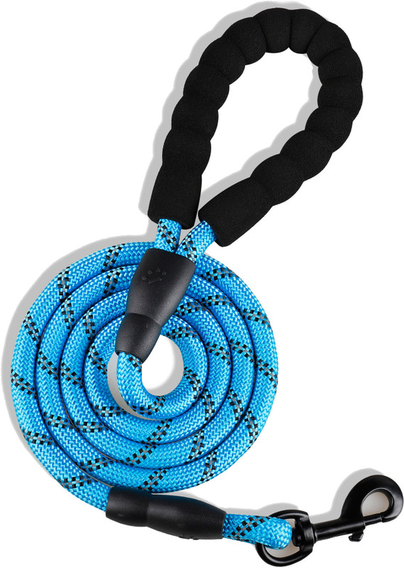 DGSELL CREATIONS Nylon Dog Leash Heavy Duty Padded with Anti Slip Handle Reflective Rope for Dog 148 cm Dog Strap Leash(Blue)