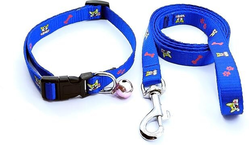 enterkrishans Small and Medium Dogs, Quick Release and Breathable Collar Set 70 cm Dog & Cat Cord Leash(Blue)