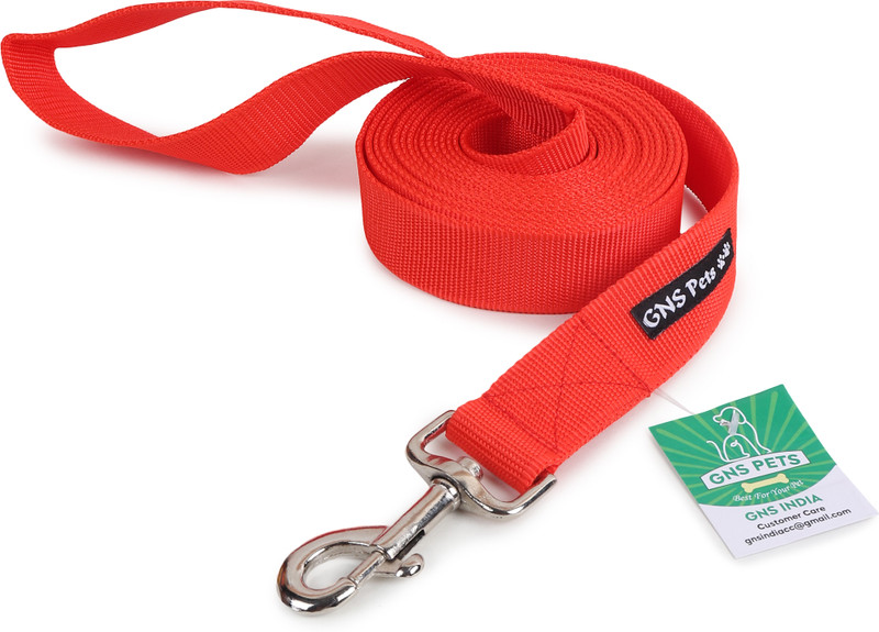 GNS PETS 15Feet Long Nylon Webbing Puppy Dogs Training leash Swivel Clasp 460 cm Dog Strap Leash(Red)