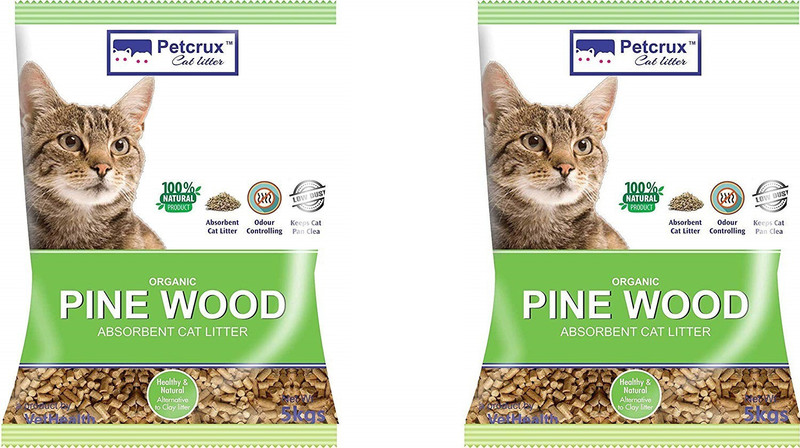Petcrux Exclusive Organic Pine Wood Cat Litter, 5Kg Pet Litter Tray Refill