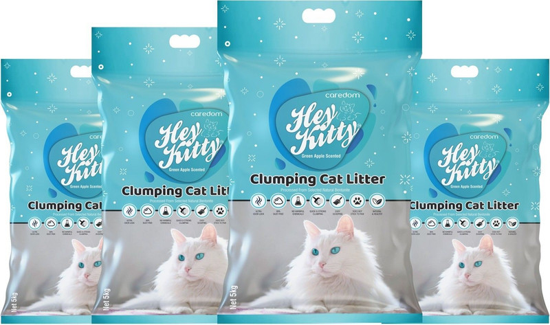 Caredom Cat Litter Sand with Green Apple Fresh Scent (Cat Litter 15kg Offer) Pet Litter Tray Refill