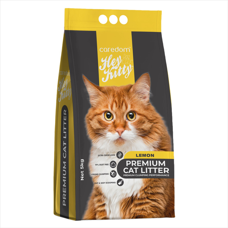 Caredom Hey Kitty Premium Ball Shape Bentonite Cat Litter with Lavender Fresh Scent 5Kg Pet Litter Tray Refill