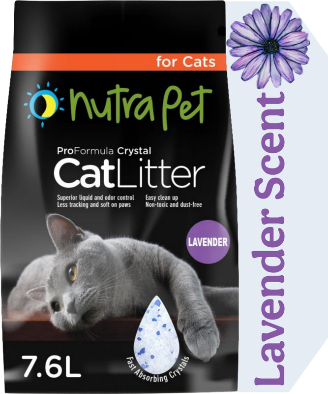 nutra pet Crystal Cat Litter Silica Gel 7.6L - Non-Scented Pet Litter Tray Refill