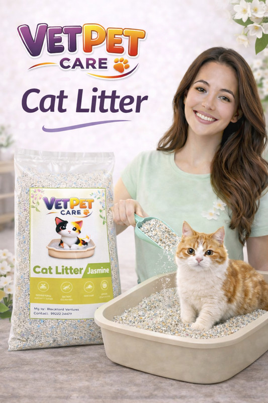 VETPET CARE VetPet Cat Litter 5kg 100% Natural | Cheery Blossom for all Breeds of Cats Pet Litter Tray Refill