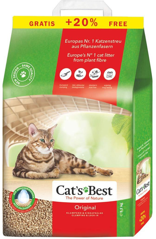 JRS OkoPlus Wood Based Clumping Cat Litter, Flushable, Clumping & Odour Control Pet Litter Tray Refill