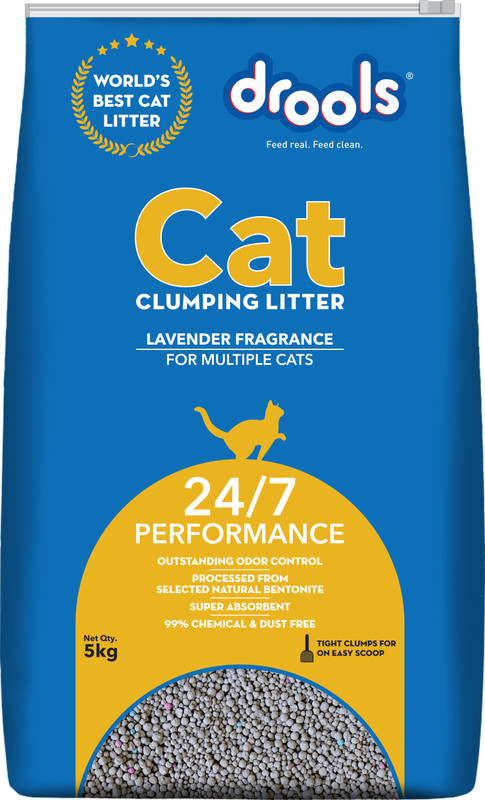 Drools Clumping Lavender frangrance bentonite Cat Litter 5 Kg Pet Litter Tray Refill
