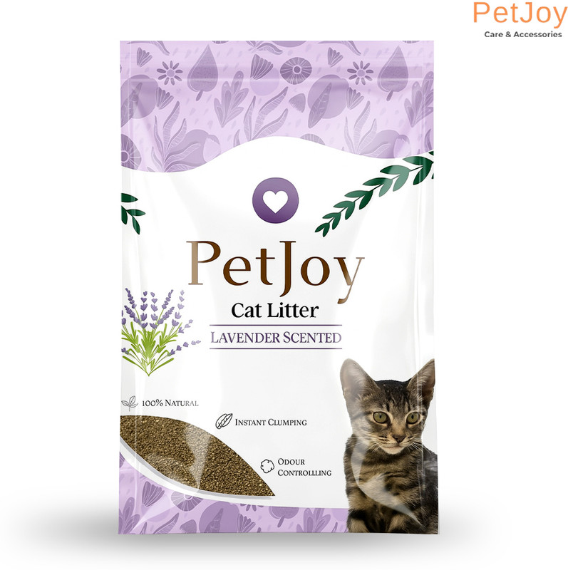 PetJoy Smart Clump Cat Litter Inside | Pet Friendly Lavender Essential Oils Pet Litter Tray Refill