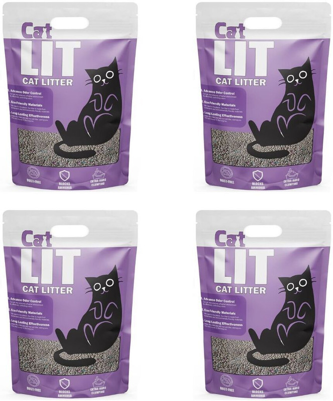 Nootie Cat Lit (Pack of 4)-5KG (Unscented) 99% Dust Free, 100% Natural Clay, Easy Scoop Pet Litter Tray Refill