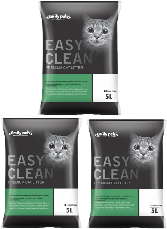 Emily Pets Premium Bentonite Cat Litter Green Tea 10L Pet Litter Tray Refill