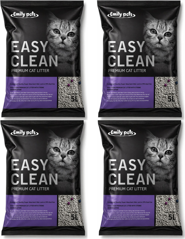 Emily Pets Fresh Scented Bentonite Cat Litter (Lavender, 20 L) Pet Litter Tray Refill