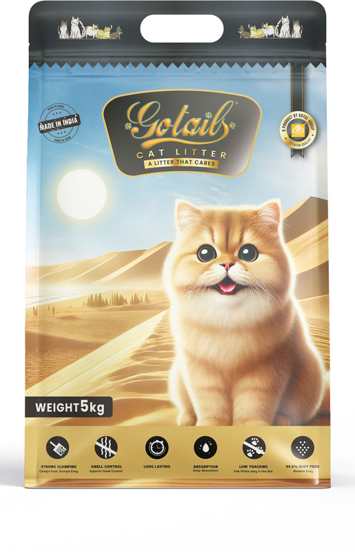 Gotails Cat Litter 5KG – A Litter that Cares | (Pack of 1, Lavender) Pet Litter Tray Refill
