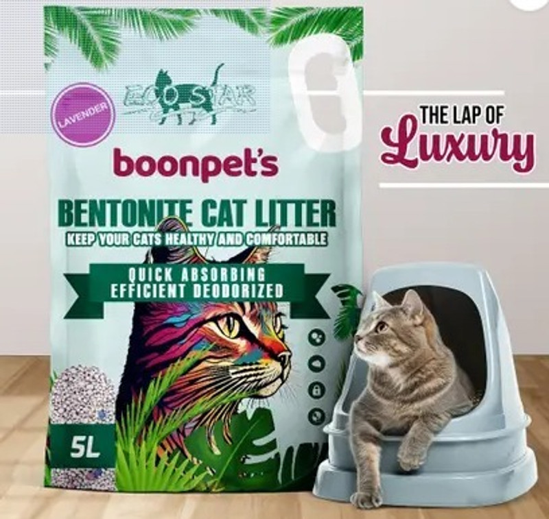 boonpet's Bentonite Cat Litter Lemon Flavour – 5L (4kg) | 100% Natural Clay Pet Litter Tray Refill