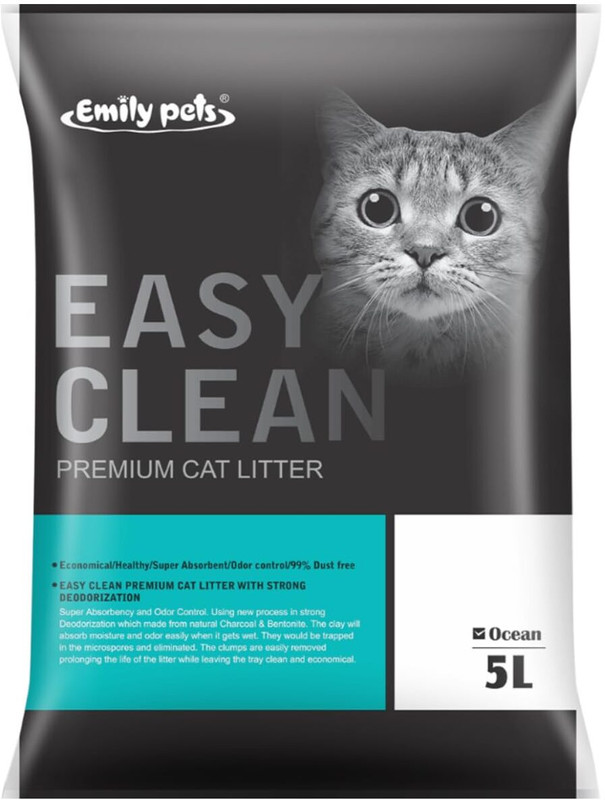 Emily Pets Fresh Scented Bentonite Cat Litter (Lavender, 5 L) Pet Litter Tray Refill