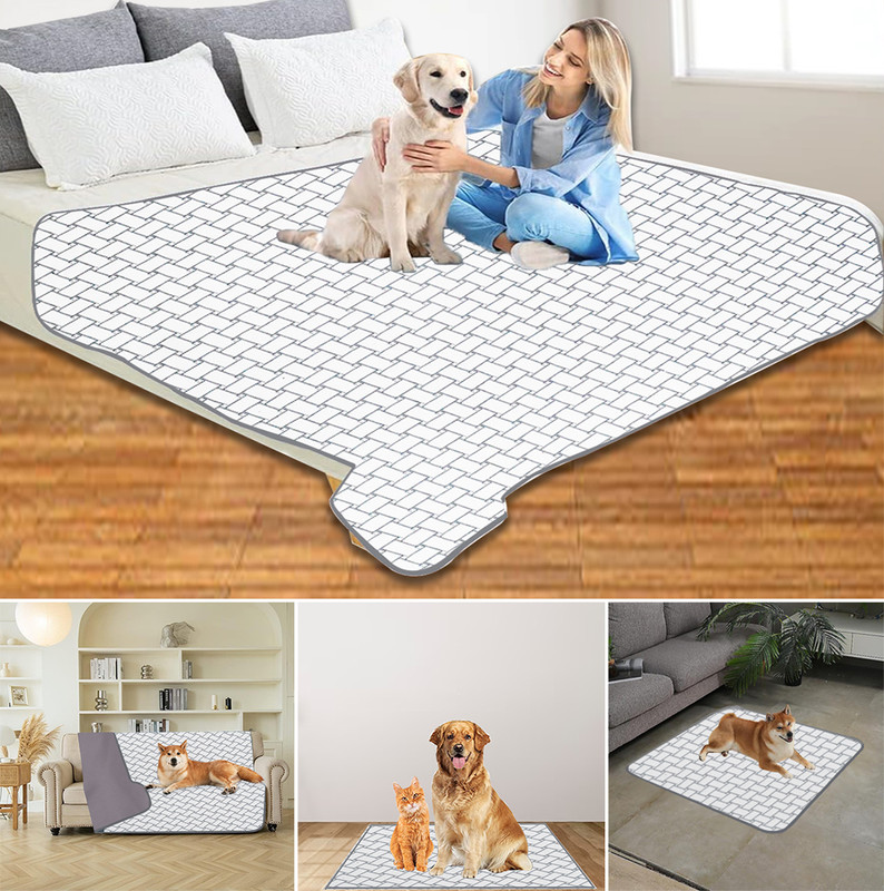 ADBENI HOME 72x72 Inch Royal Blue Waterproof Quilted Dog Pet Mat