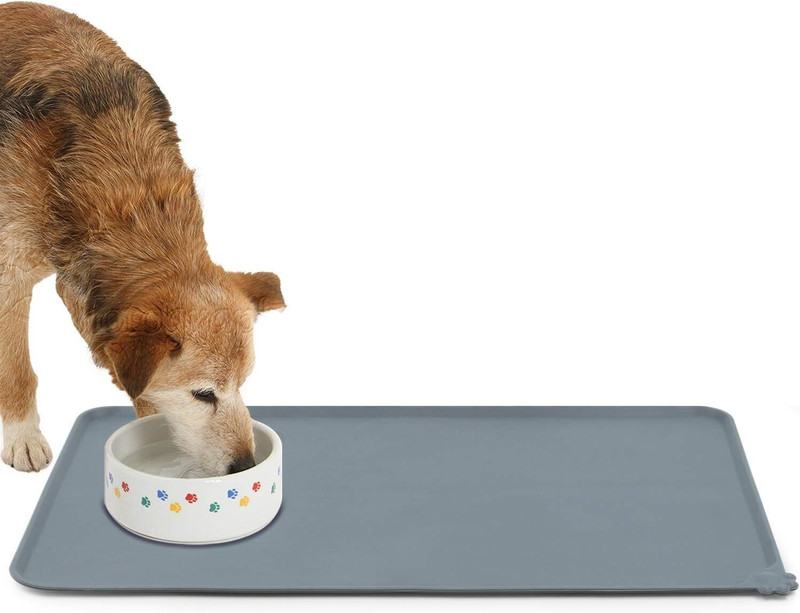 JUDEE Silicone Waterproof Dog Cat Pet Feeding Mats, 19 * 12 Inch Dog, Rabbit, Cat Pet Mat