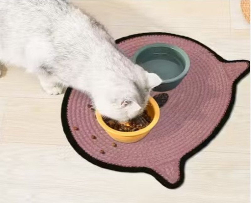 SIYA TEXTILES Cat Design Mat Size 14x18 inch Cat Pet Mat