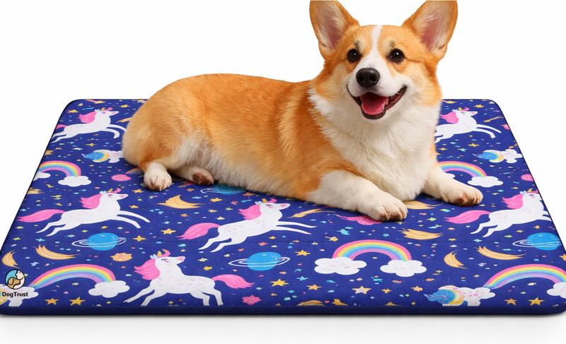 DogTrust Pet Bed Mattress Washable Light Weighted Dog Flat Mat (Random Colour 1Pcs) Cat, Dog Pet Mat