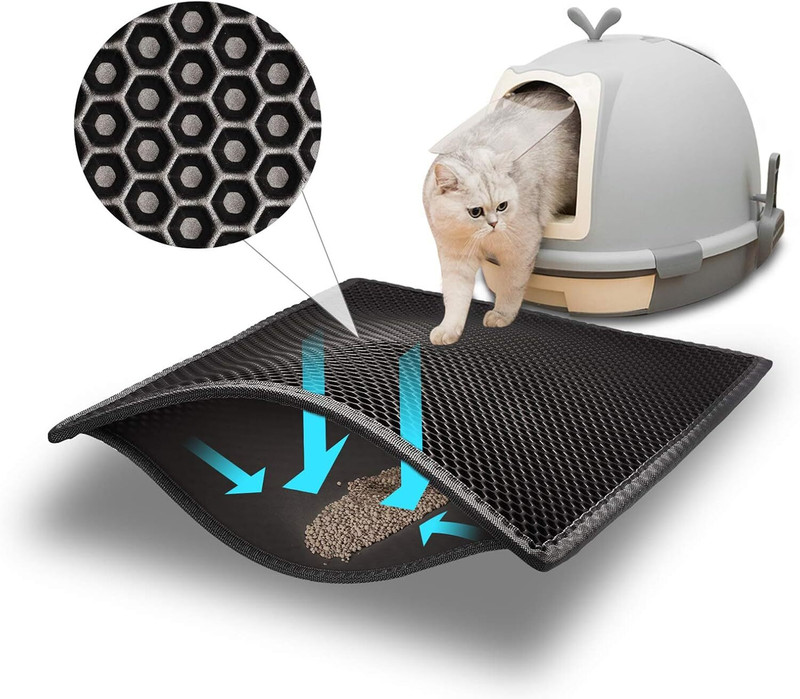 Cawypety Cat Litter Mat Double Layer | Waterproof & Urine Proof Trapping Cat Pet Mat