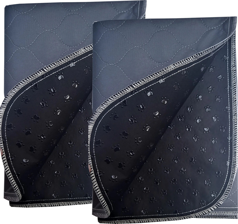Puppy hugs Waterproof Washable Dog Training Pad,Reusable Puppy Pee Pad, 2 Pack (60x45CM) Cat, Dog Pet Mat