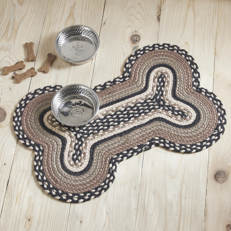 M2 creations Sawyer mill charcoal cream - pet mat - 15x23 Cat, Dog Pet Mat