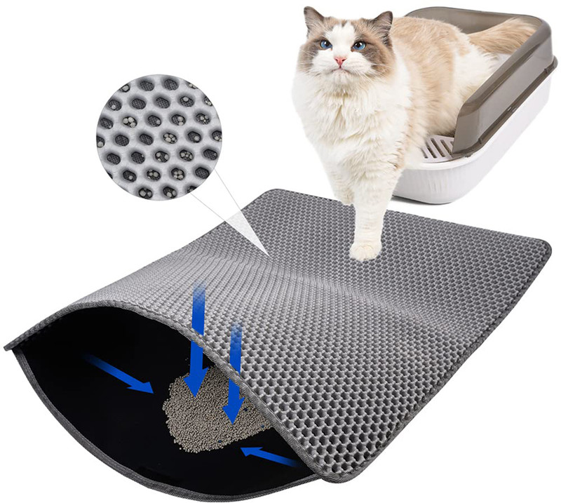 Climberty Cat Litter Mat, 15.7 by 23.6 inches Litter Mat Double Layer Open Edge Design Dog, Cat Pet Mat