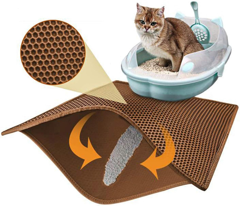 Cawypety Premium Double Layer Cat Litter Mat | Easy Clean, Non-Slip & Waterproof Cat Pet Mat