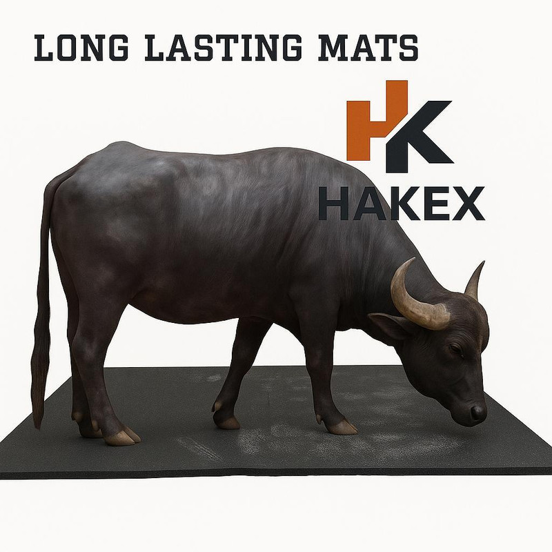 HAKEX Premium Cow Mat Durable Non Slippery 8x5 Feet Cow Mat AND Buffaloes mat Black Cow, Dog Pet Mat