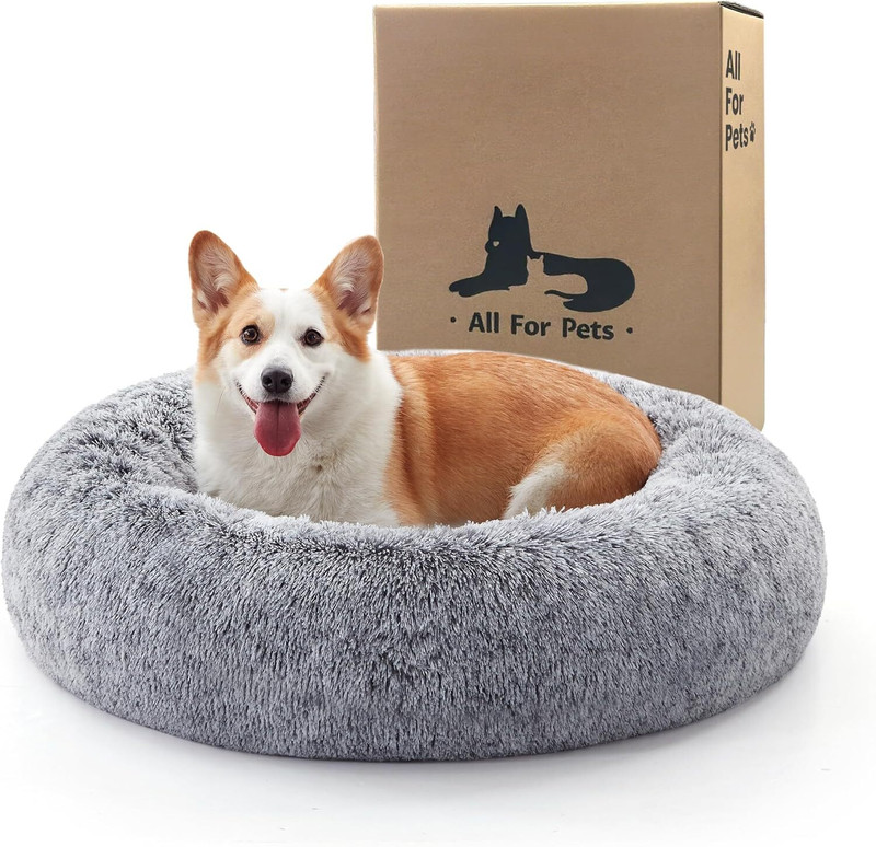 DCM PET MART Donut Washable Medium Size Round Pet Bed for Dogs and Cats 26 inches Dog, Cat Pet Mat