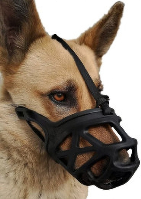 SKP Silicone Muzzle for Dogs Small Strips Dog Muzzle(black)