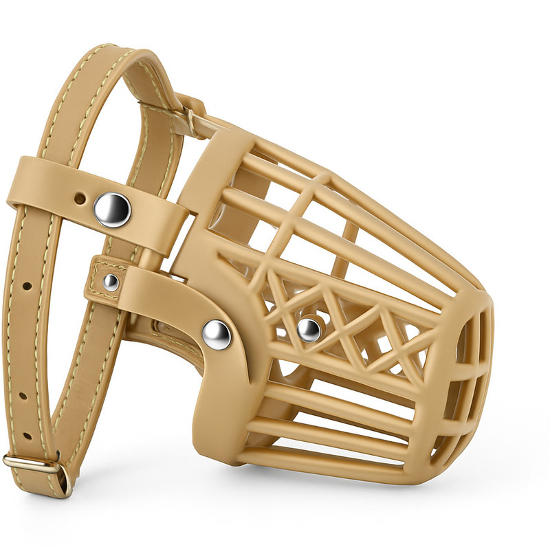 Petfun Muzzle Medium Twisted Dog Muzzle(Cream)