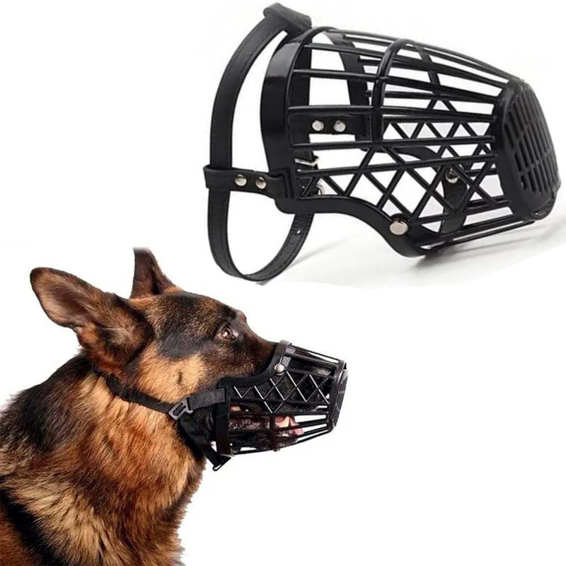 Shirlip Large Strips Dog Muzzle(Black)