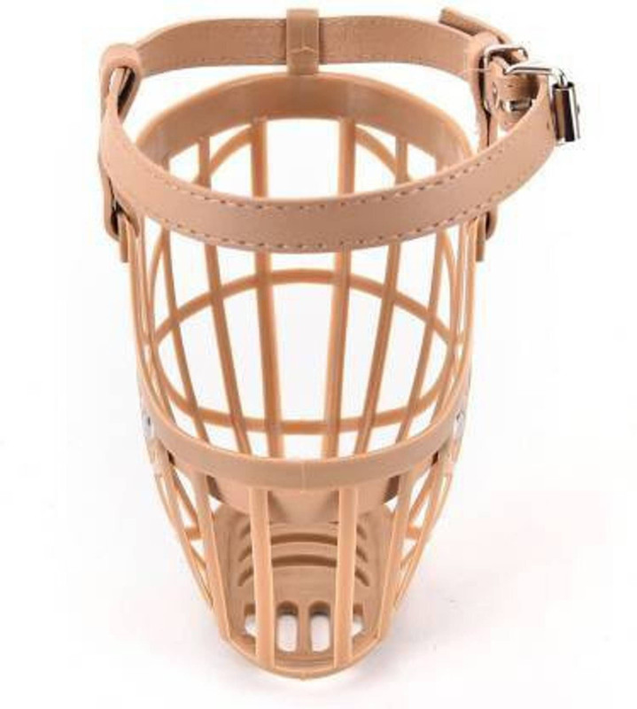 MUZZEL pet Dog Mouth Cover Muzzle- L (Beige, Size-5), Large Medium Strips Dog Muzzle(creamy peach)