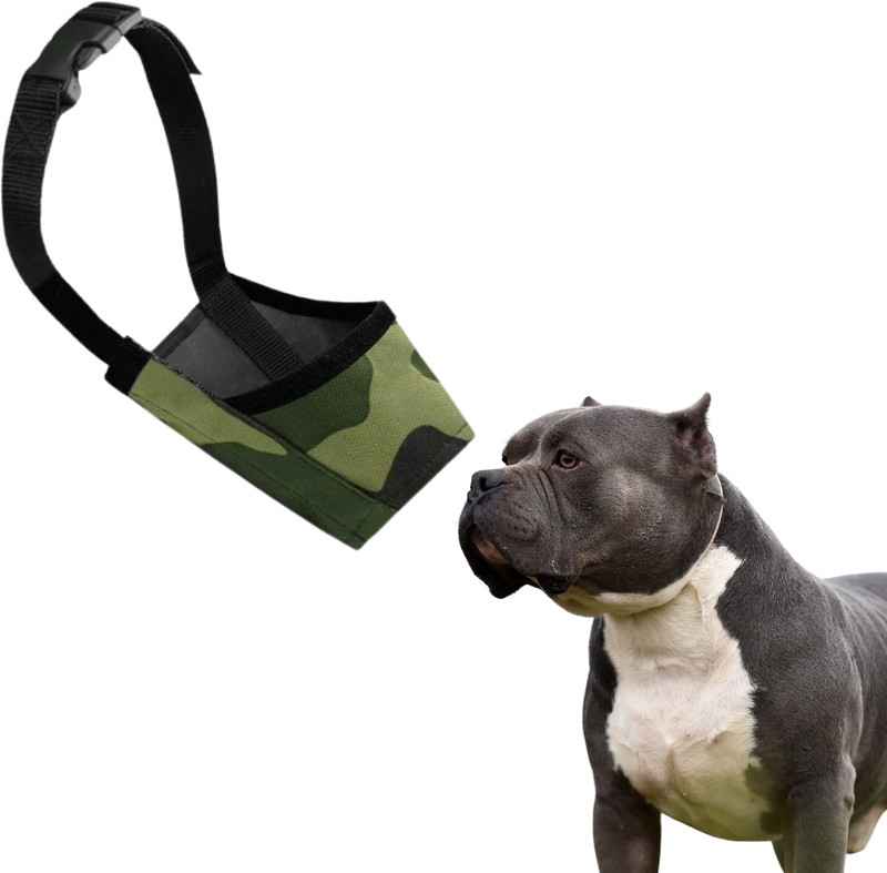 DreamAuro Dog/Puppy Camouflage Mouth Mask/Muzzle, Soft Cotton, Ventilated, Adjustable Small Other Dog Muzzle(Camouflage)