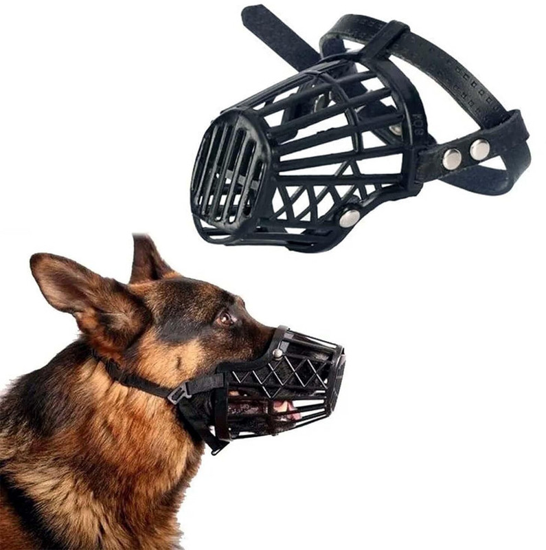 Rvpaws Medium 4no Anti Biting Dog Muzzle Basket Cage Comfortable Barking Easy to Adjust Medium Other Dog Muzzle(Black)