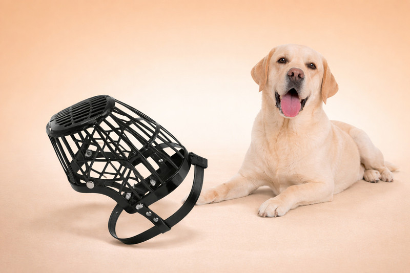 Purrally 4No Dog Plastic Muzzle, Adjustable Breathable Muzzle for Safe Training & Control Medium Other Dog Muzzle(Black)